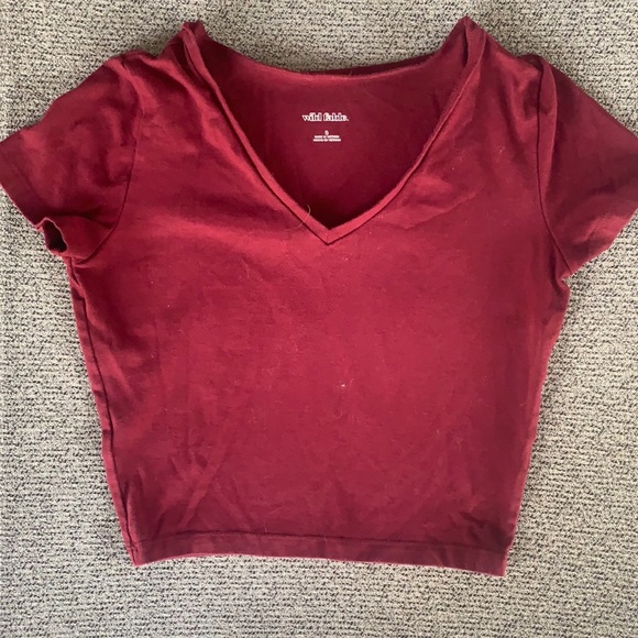Wild fable maroon crop top / small